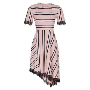 Koché Women Pink Pink Striped Lace Dress 36 french Fit S